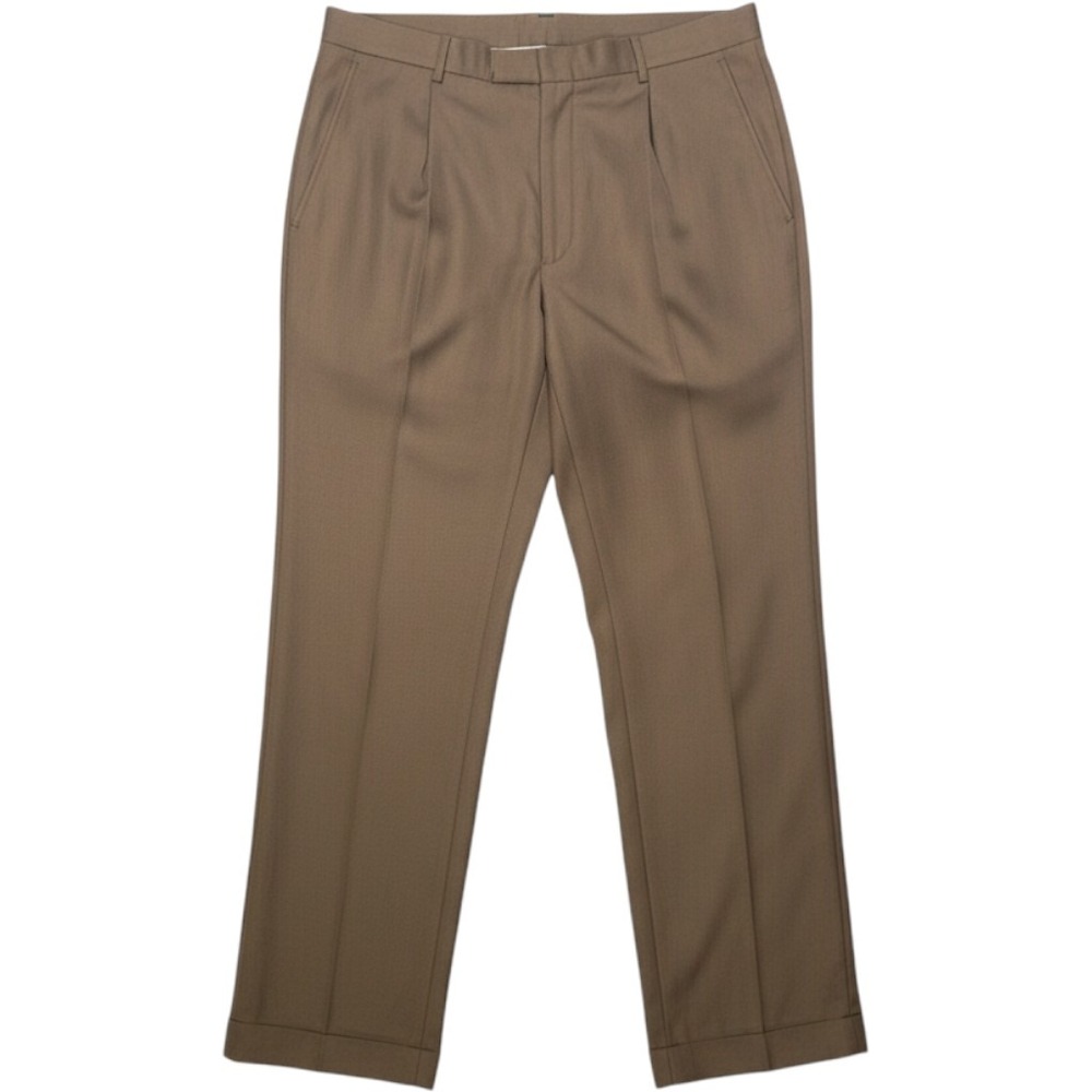 Polo Ralph Lauren Made in Italy Brown Virgin Wool Pleated Dress Pants 41x32